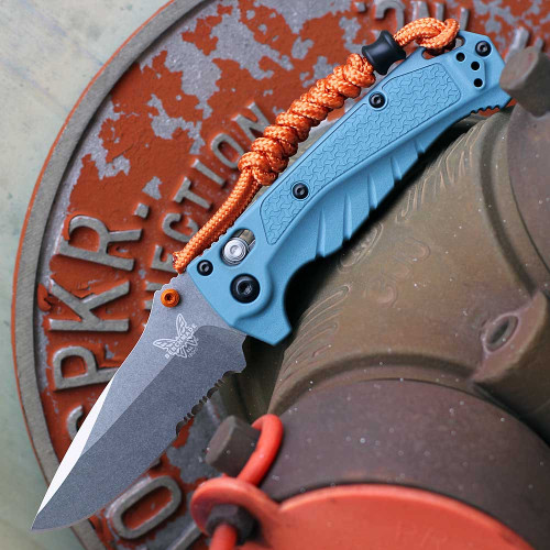 Benchmade Mini Adira 18065S folding knife 3.21 inch MagnaCut partially serrated blade